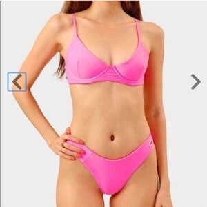 Blackbough bikini set hot pink willow maui bathing suit swimsuit size large L